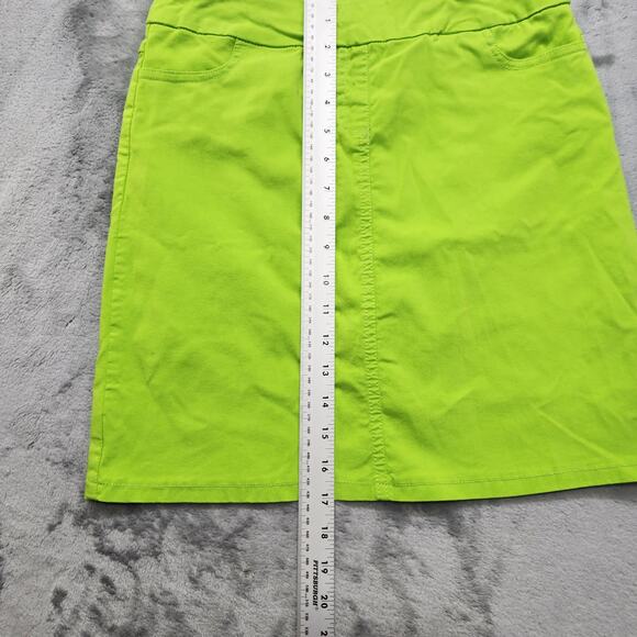 Slim-Sation Skort Womens 6 Green Bright Pull On Stretch Casual Skirt Short Lined - Picture 8 of 9